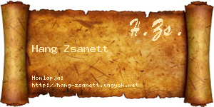 Hang Zsanett névjegykártya